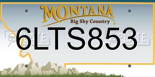 6LTS853 Montana License Plate