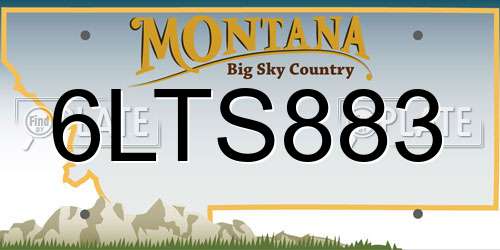 6LTS883 Montana License Plate