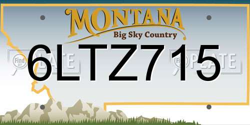 6LTZ715 Montana License Plate