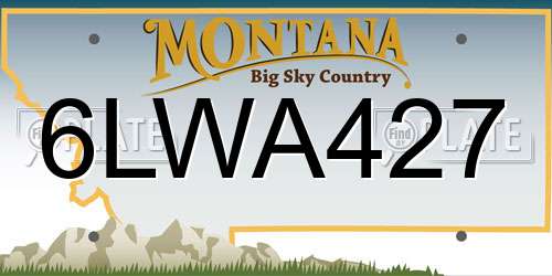 6LWA427 Montana License Plate