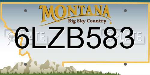 6LZB583 Montana License Plate