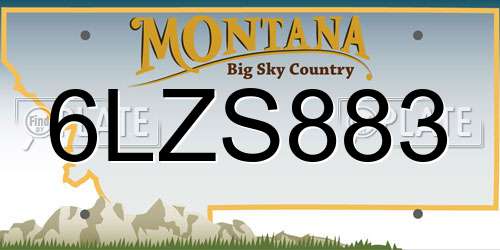 6LZS883 Montana License Plate