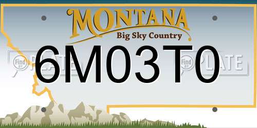 6M03T0 Montana License Plate
