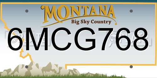 6MCG768 Montana License Plate