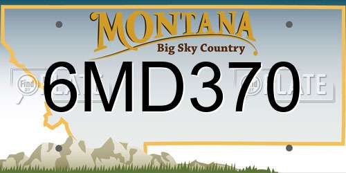 6MD370 Montana License Plate