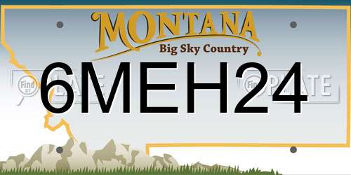 6MEH24 Montana License Plate