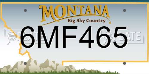 6MF465 Montana License Plate