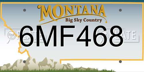 6MF468 Montana License Plate