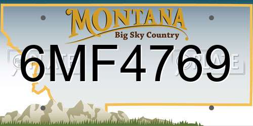 6MF4769 Montana License Plate