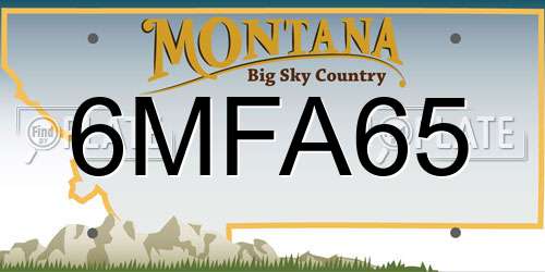 6MFA65 Montana License Plate