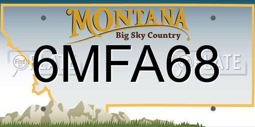 6MFA68 Montana License Plate