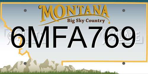 6MFA769 Montana License Plate