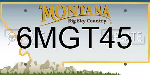 6MGT45 Montana License Plate