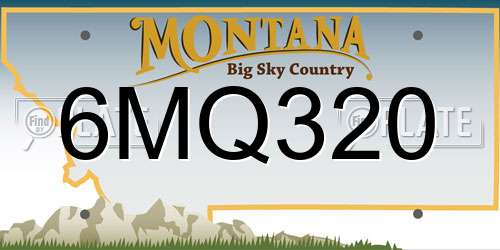 6MQ320 Montana License Plate