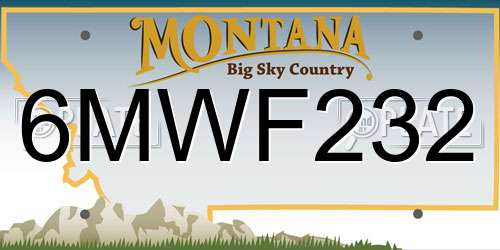 6MWF232 Montana License Plate