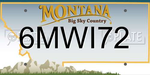6MWI72 Montana License Plate