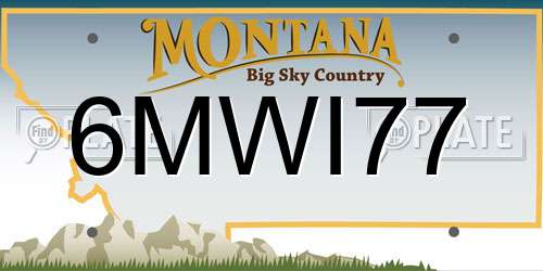 6MWI77 Montana License Plate