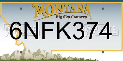 6NFK374 Montana License Plate