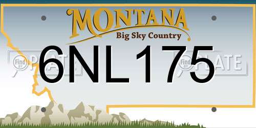 6NL175 Montana License Plate
