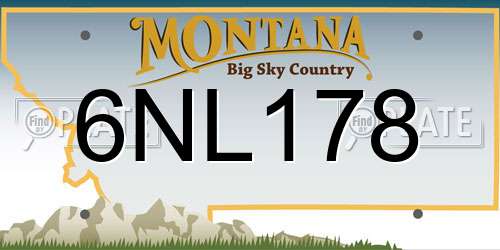 6NL178 Montana License Plate