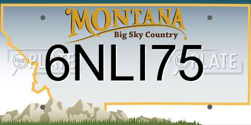 6NLI75 Montana License Plate