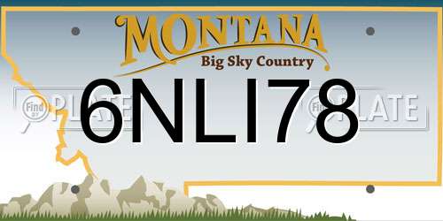 6NLI78 Montana License Plate