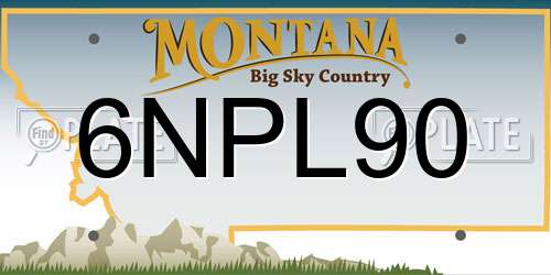 6NPL90 Montana License Plate