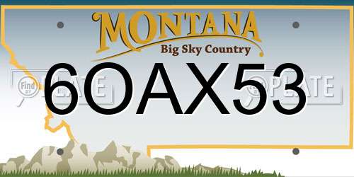 6OAX53 Montana License Plate
