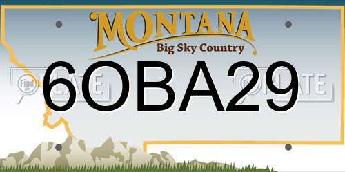 6OBA29 Montana License Plate