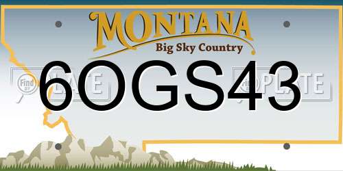 6OGS43 Montana License Plate