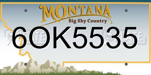 6OK5535 Montana License Plate