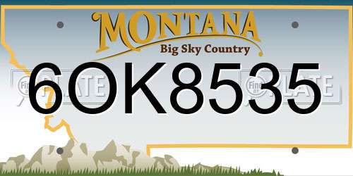 6OK8535 Montana License Plate