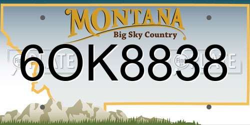 6OK8838 Montana License Plate