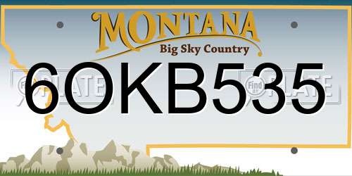 6OKB535 Montana License Plate