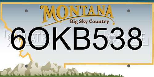 6OKB538 Montana License Plate