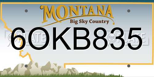 6OKB835 Montana License Plate