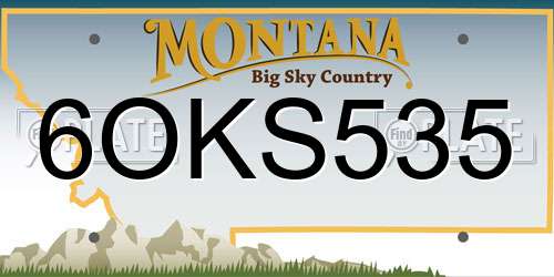 6OKS535 Montana License Plate