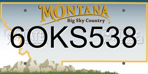 6OKS538 Montana License Plate