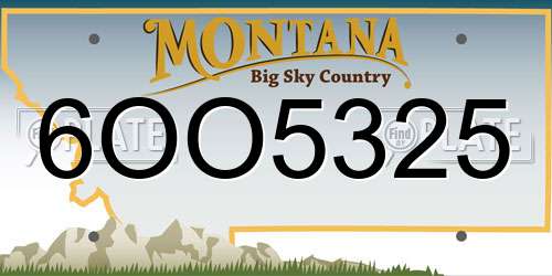 6OO5325 Montana License Plate