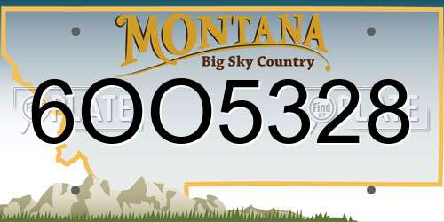 6OO5328 Montana License Plate