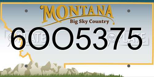 6OO5375 Montana License Plate