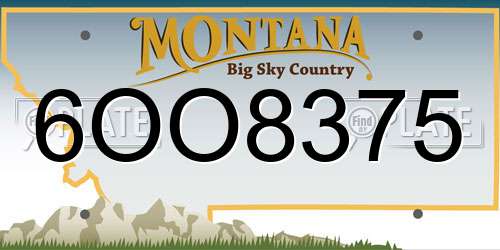 6OO8375 Montana License Plate