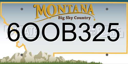 6OOB325 Montana License Plate