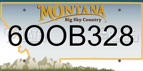 6OOB328 Montana License Plate