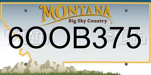 6OOB375 Montana License Plate