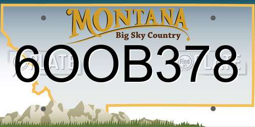 6OOB378 Montana License Plate