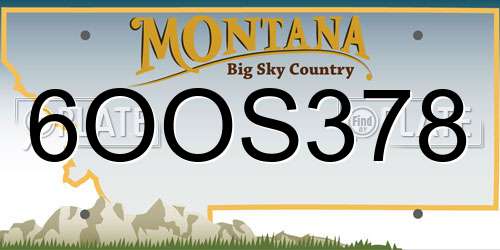 6OOS378 Montana License Plate