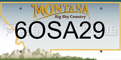 6OSA29 Montana License Plate