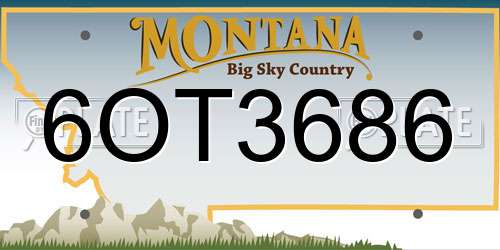 6OT3686 Montana License Plate
