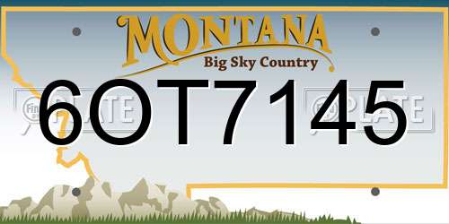 6OT7145 Montana License Plate